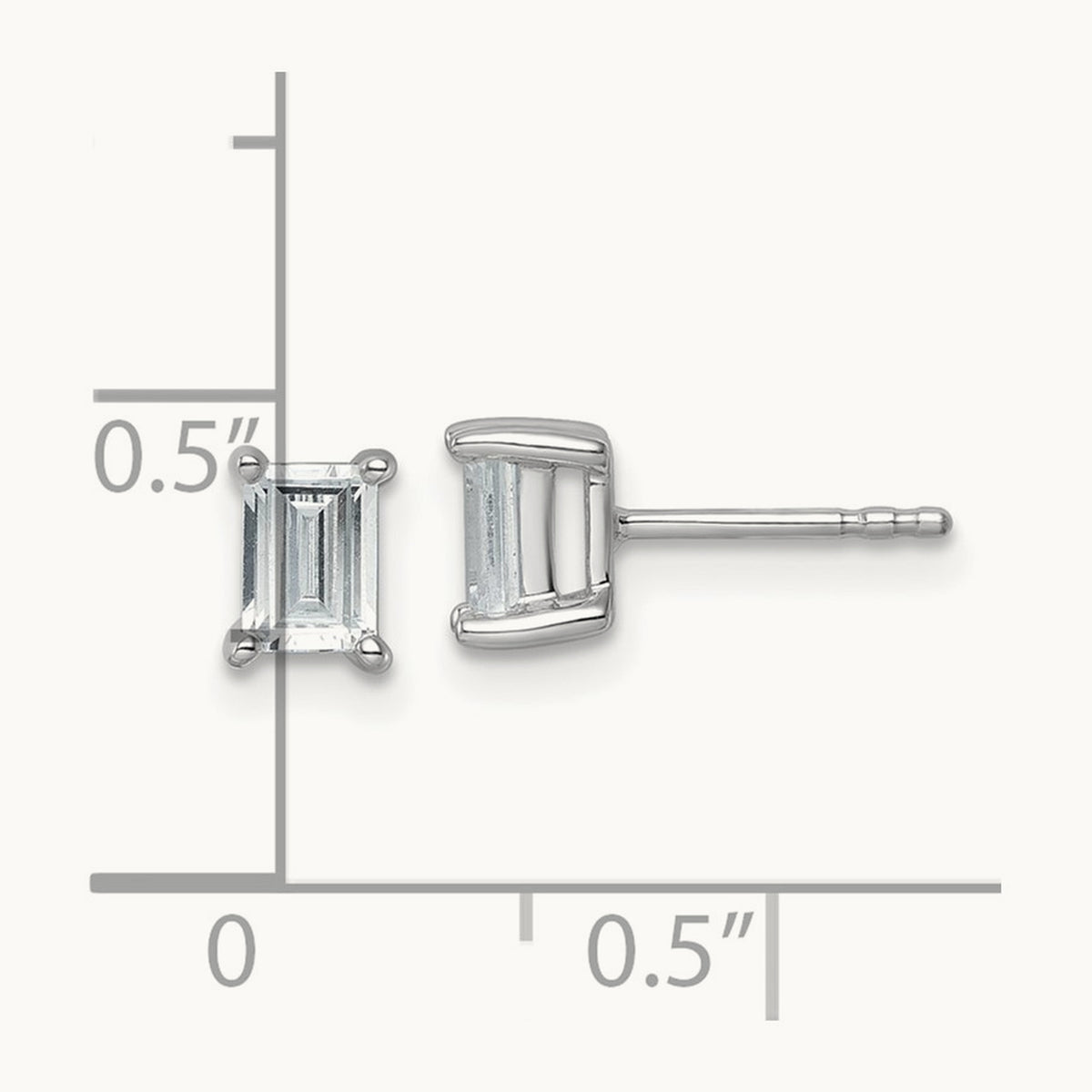 Emerald Four-Prong Stud Earrings, 0.50-6.00 ct tw Lab-Grown Diamond — 1 ct, 14K White Gold