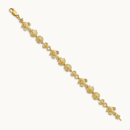 Sea Life Bracelet, 14K