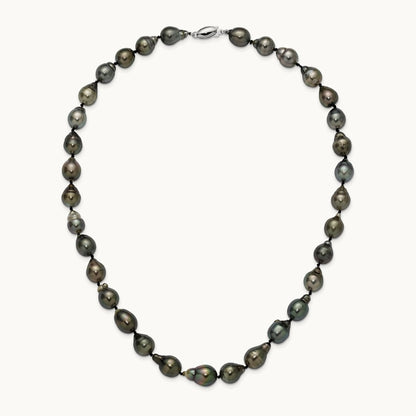 WG 8- Baroque Saltwater Cultured Tahitian Pearl Graduated Necklace, 11mm, 14K