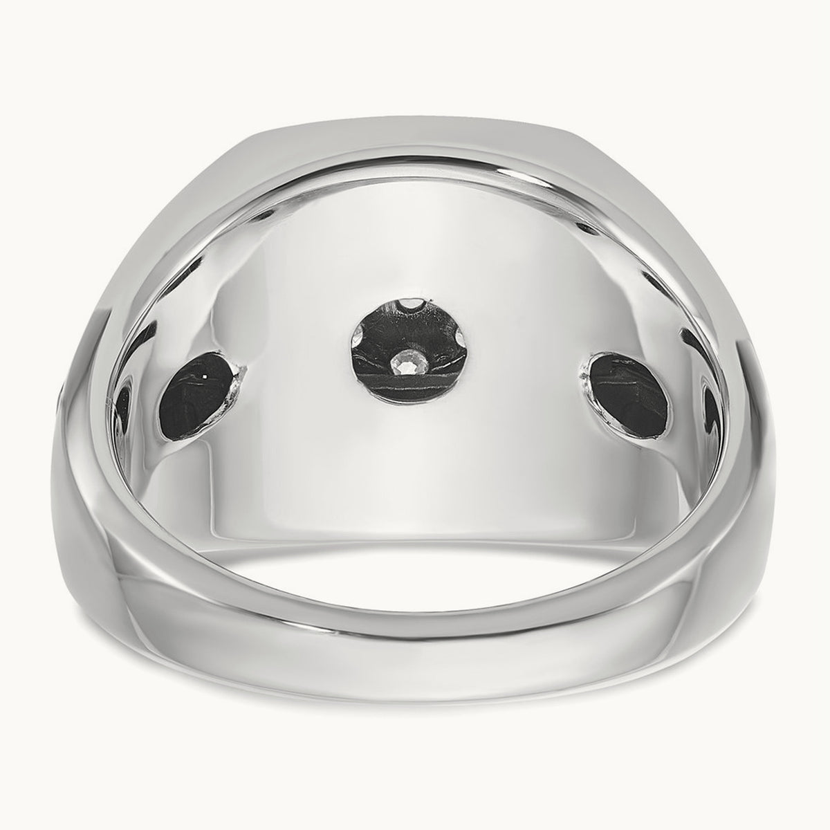 14ktt w/ Black Rhod IBGoodman Men's Satin Diamond Cluster Ring
