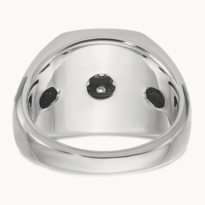 14ktt w/ Black Rhod IBGoodman Men's Satin Diamond Cluster Ring