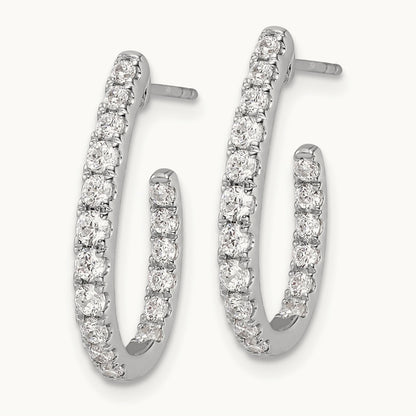 In/Out J-Hoop Hoop Earrings, 1.00 ct tw Lab-Grown Diamond