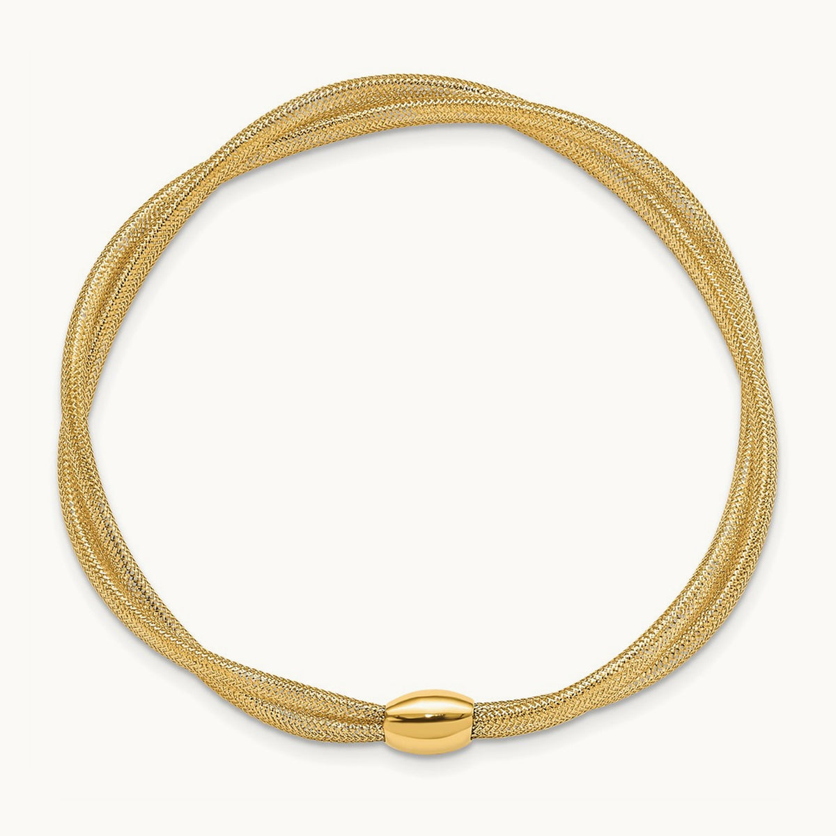Twisted Woven Mesh Stretch Bracelet, 14K Gold