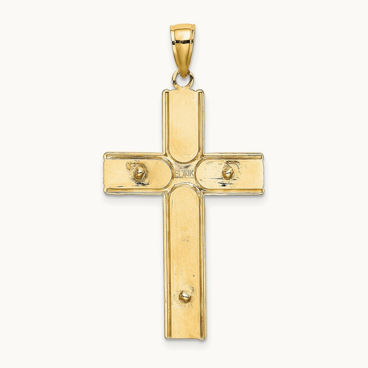 W/ Satin Finish Crucifix Charm, 14K