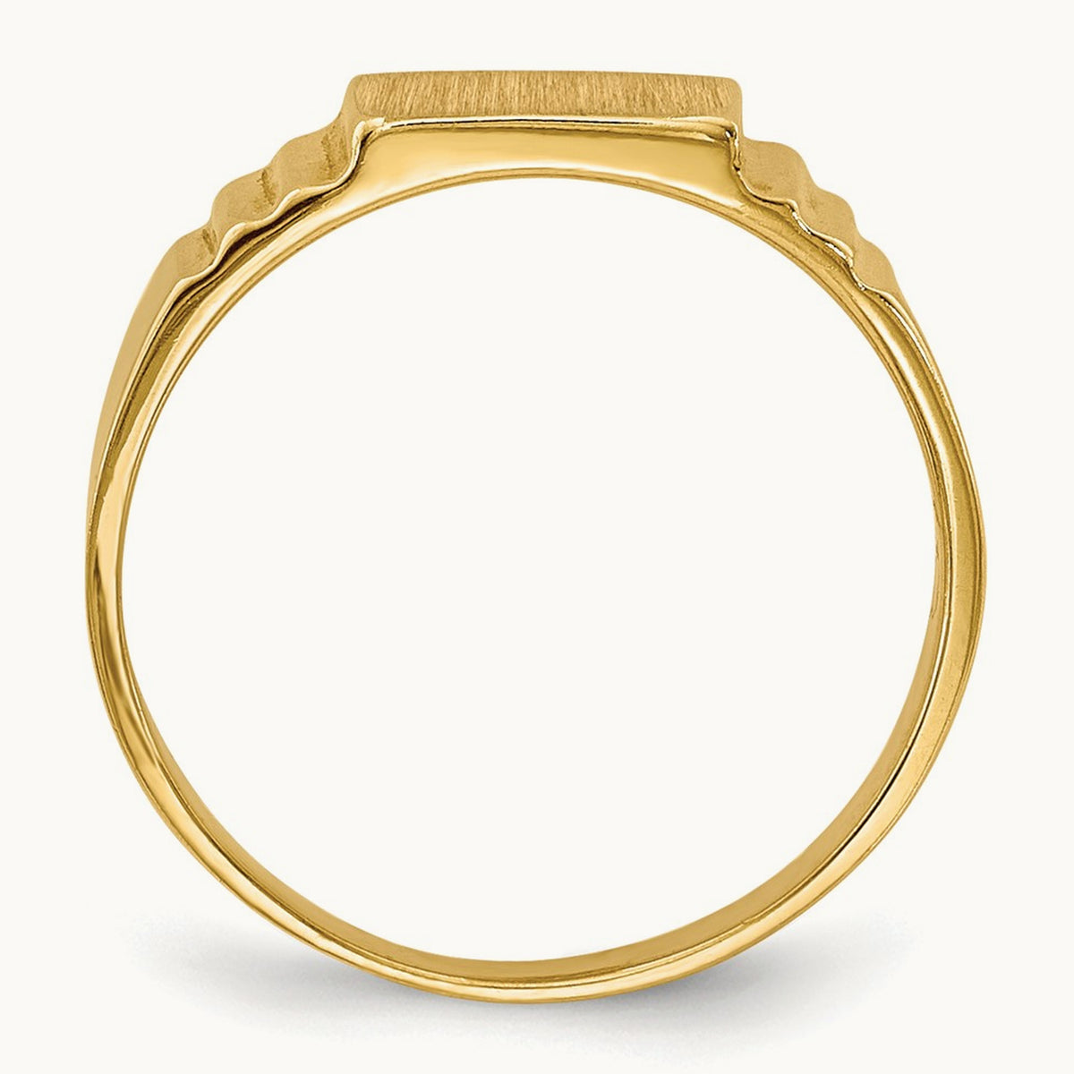 Rectangular Satin Baby Signet Ring, 14K