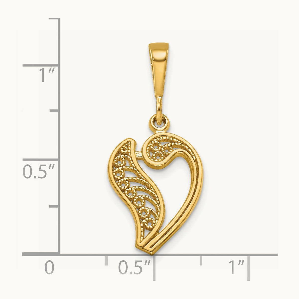 Polished Script Filigree Initial Pendant — V