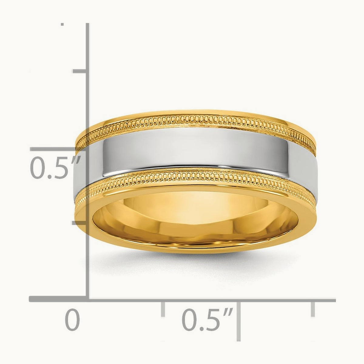 Y/W Milgrain Wedding Band — photo set