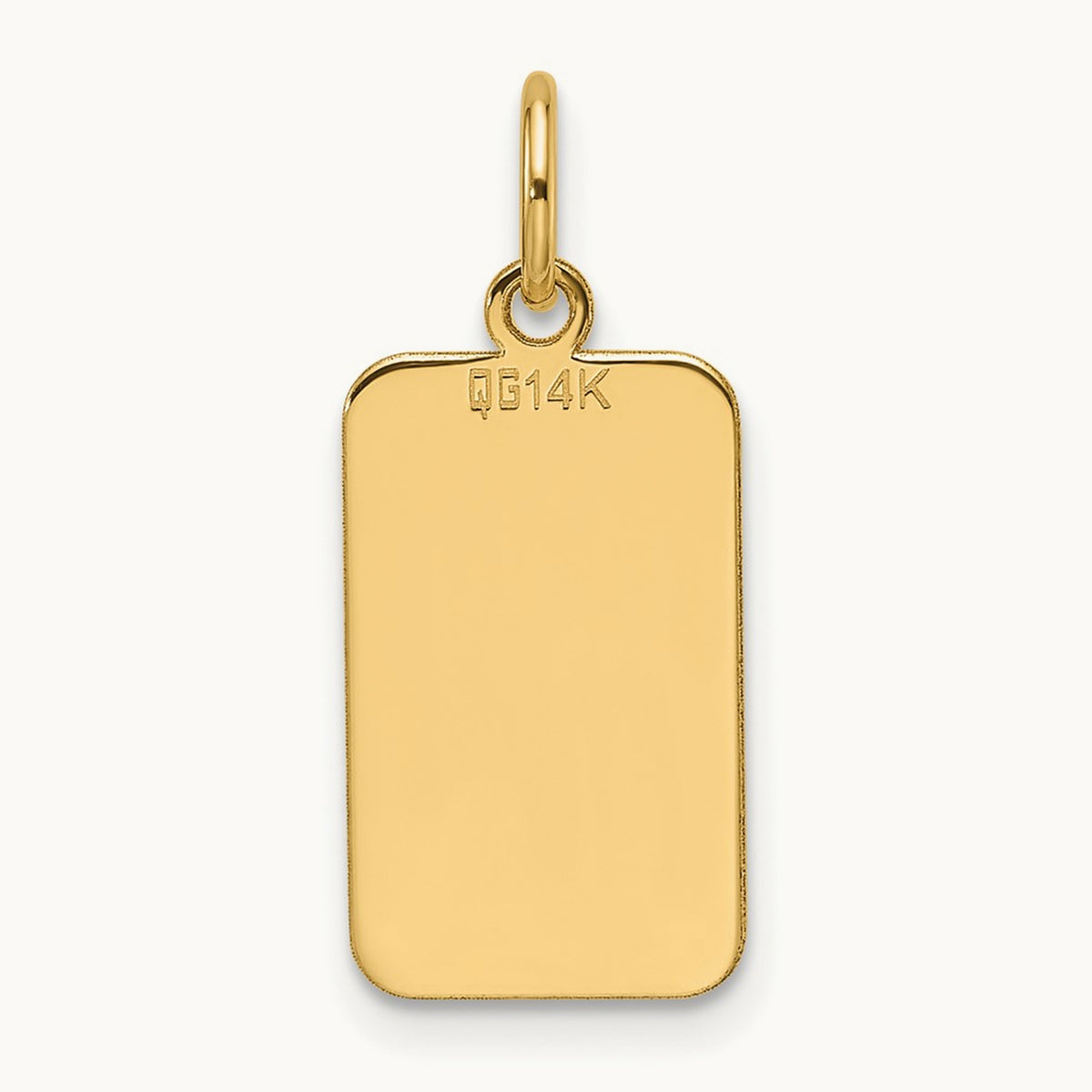Plain .013 Gauge Engravable Rectangular Disc Charm — 23.2mm