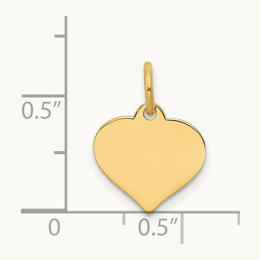 Heart Disc Charm, 14K