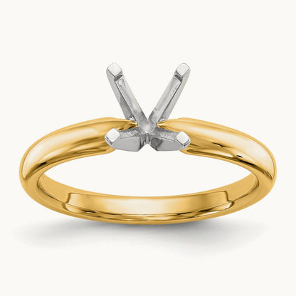 2ct. Medium-Weight 4-Prong Solitaire Mounting, 14K Two-tone