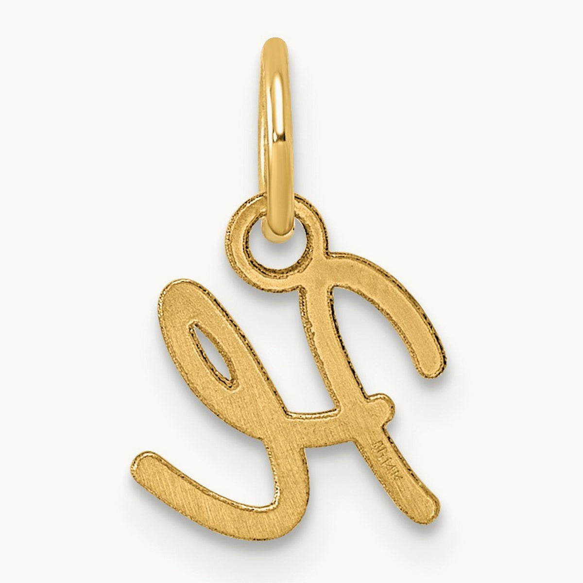 Uppercase Initial Charm — 14K Yellow Gold, H