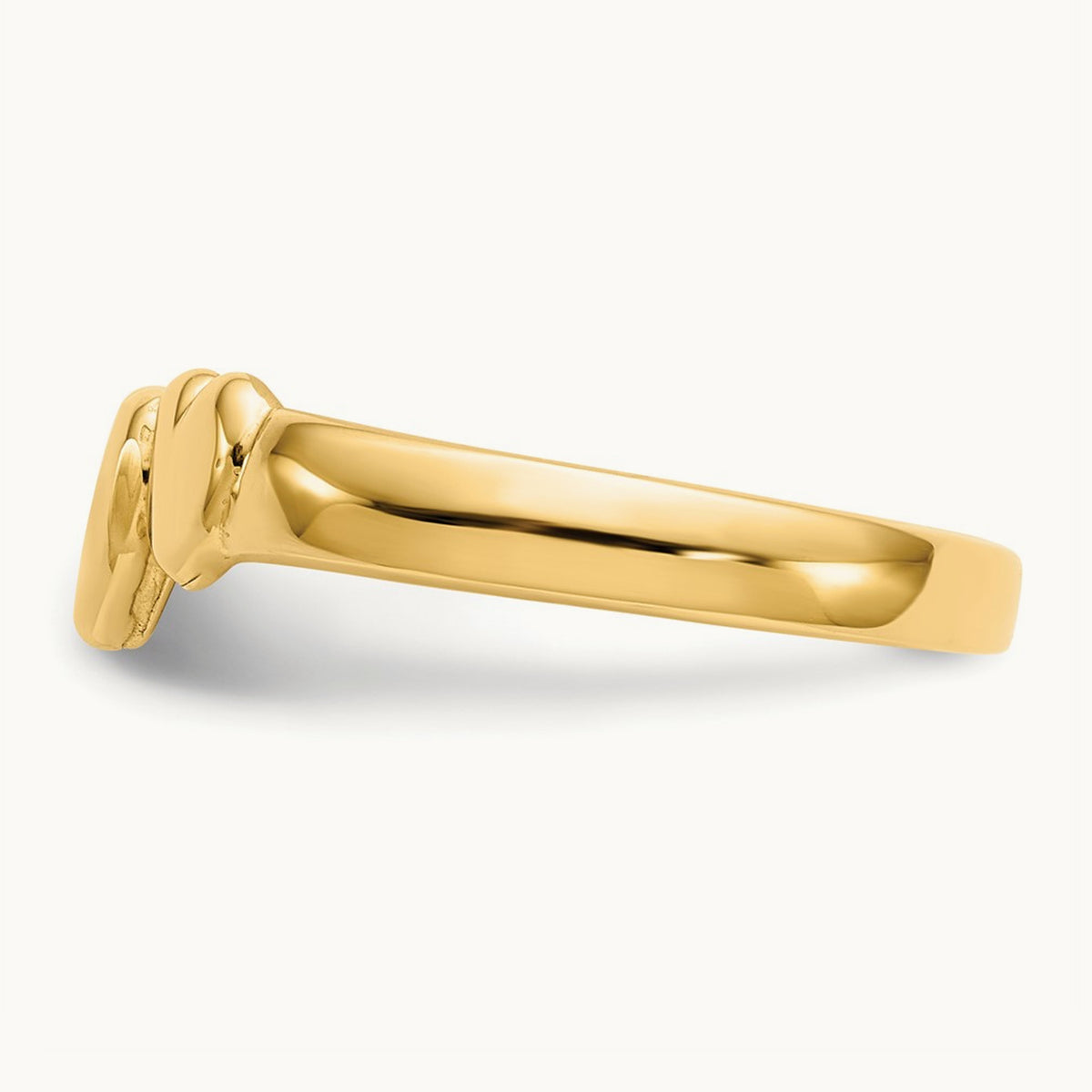 Polished Adjoining Hearts Ring, 14K Gold