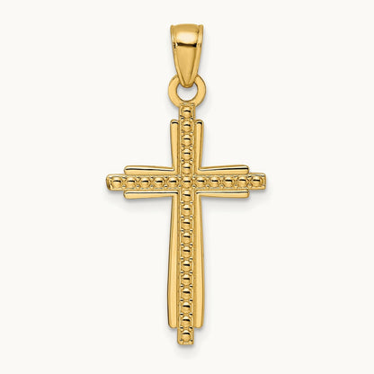 Polished & Textured Fancy Cross Pendant — 34mm