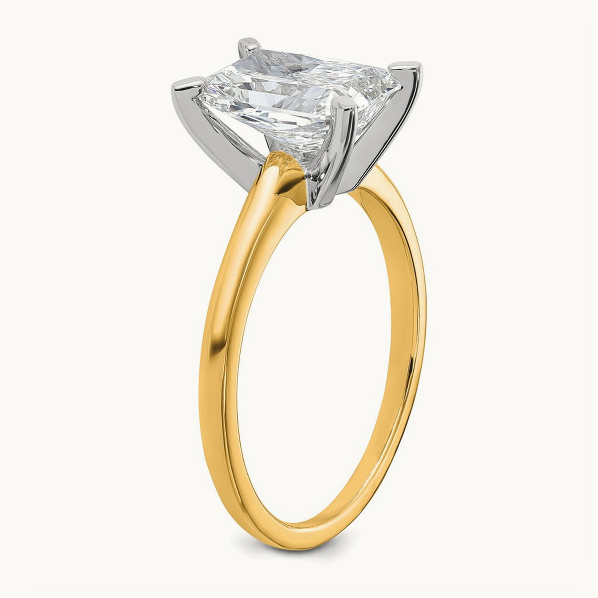 Radiant Solitaire Engagement Ring, 0.50-5.00 ct tw Lab-Grown Diamond — 2 1/4 ct, 14K Two-Tone