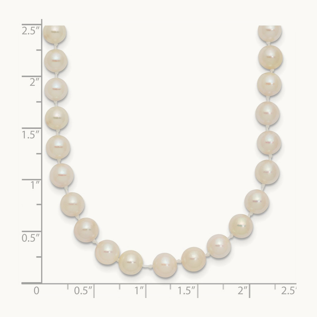 5- Round White Saltwater Akoya Cultured Pearl Necklace, 6mm, 14K