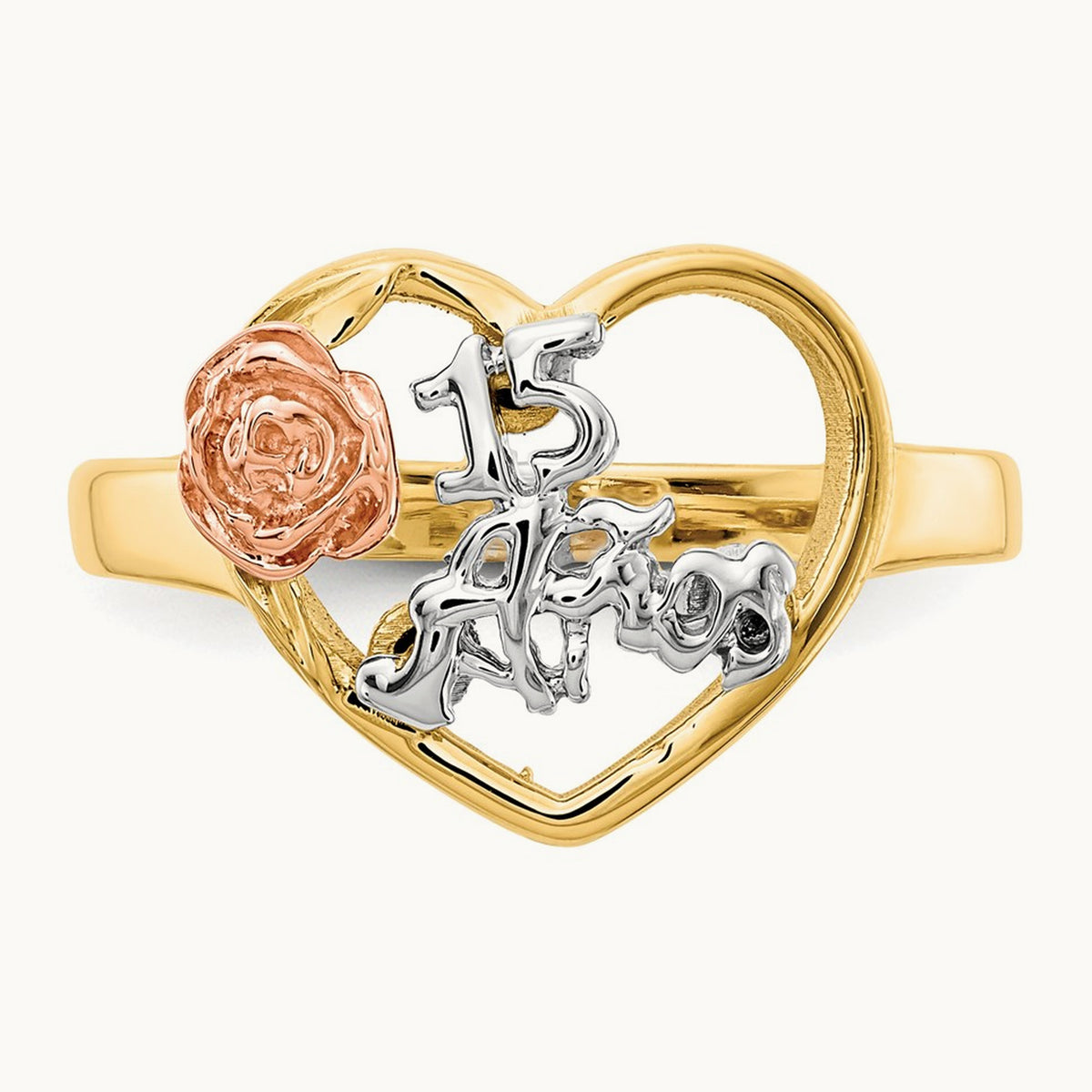 Tri-Color 15 Anos Ring, 14K