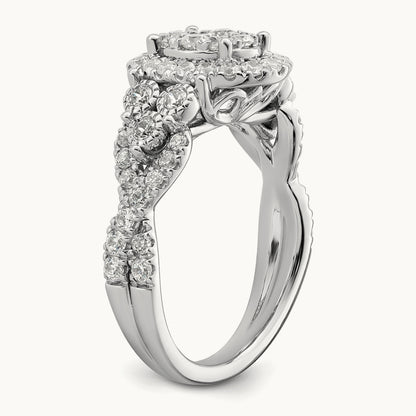 Cluster Engagement Ring, 1.00 ct tw Lab-Grown Diamond