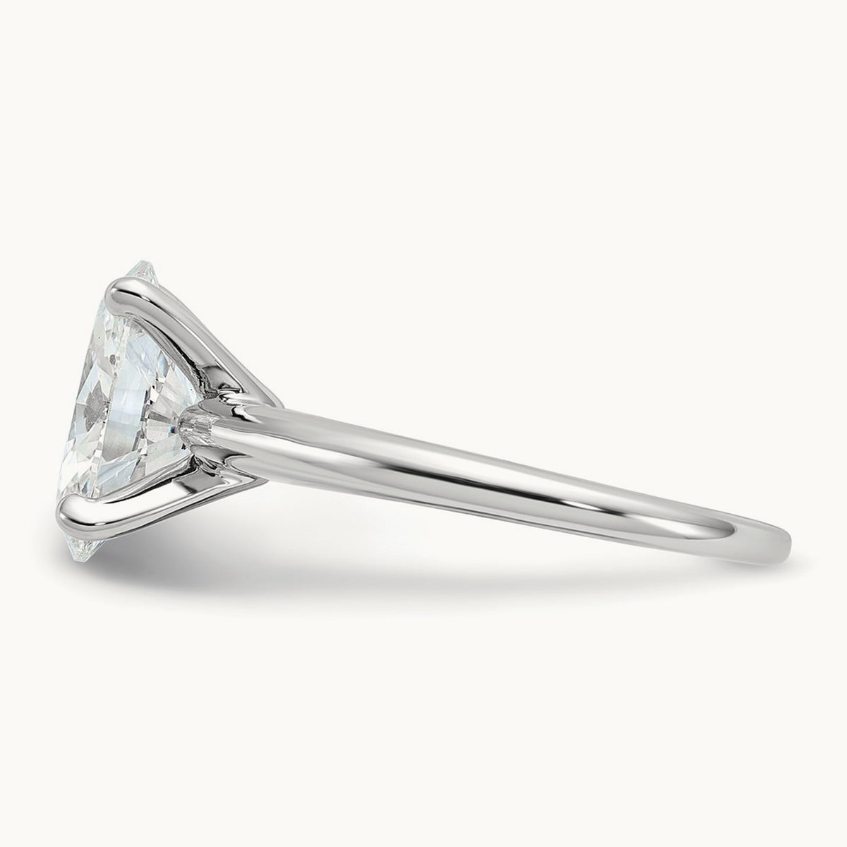 Oval Solitaire Engagement Ring, 0.50-5.00 ct tw Lab-Grown Diamond — 2 1/2 ct, 14K White Gold
