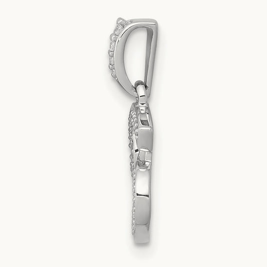 Diamond Cancer Zodiac Pendant, 14K White Gold