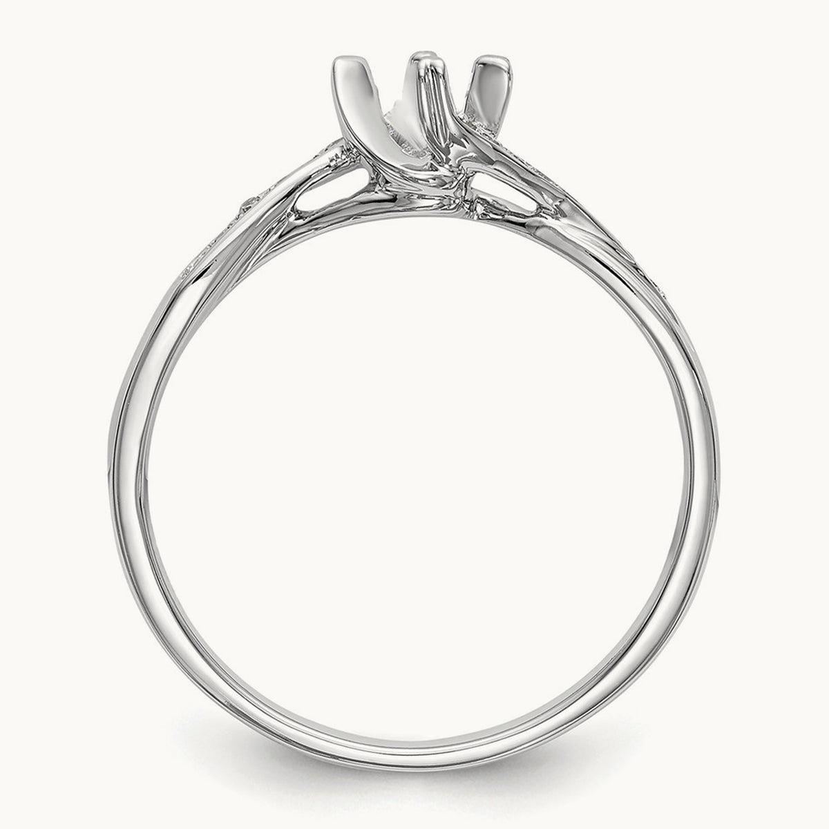 First Promise Diamond Semi-Mount Promise/Engagement Ring, 14K White Gold