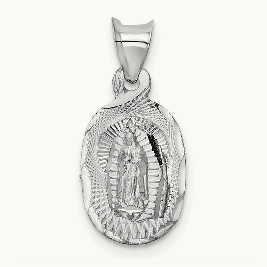 Our Lady of Guadalupe Semi-Solid Oval Pendant — 17mm