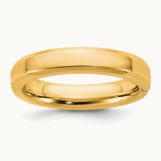 CLIQ Hinged Beveled Edge Wedding Band, 4mm, 14K Yellow Gold