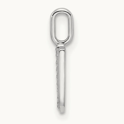 Diamond Letter U Initial Pendant, 14K White Gold