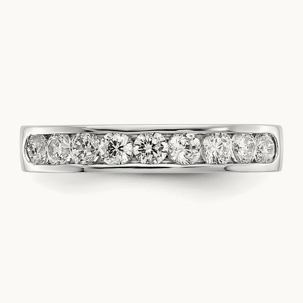 9- Stone Closed Channel Band Mounting, 2.7mm, 14K White Gold