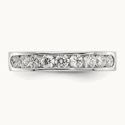 9- Stone Closed Channel Band Mounting, 2.7mm, 14K White Gold