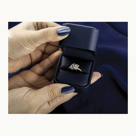 Pear/Radiant Two-stone Ring, 2.25 ct tw Lab-Grown Diamond — 14K Yellow Gold