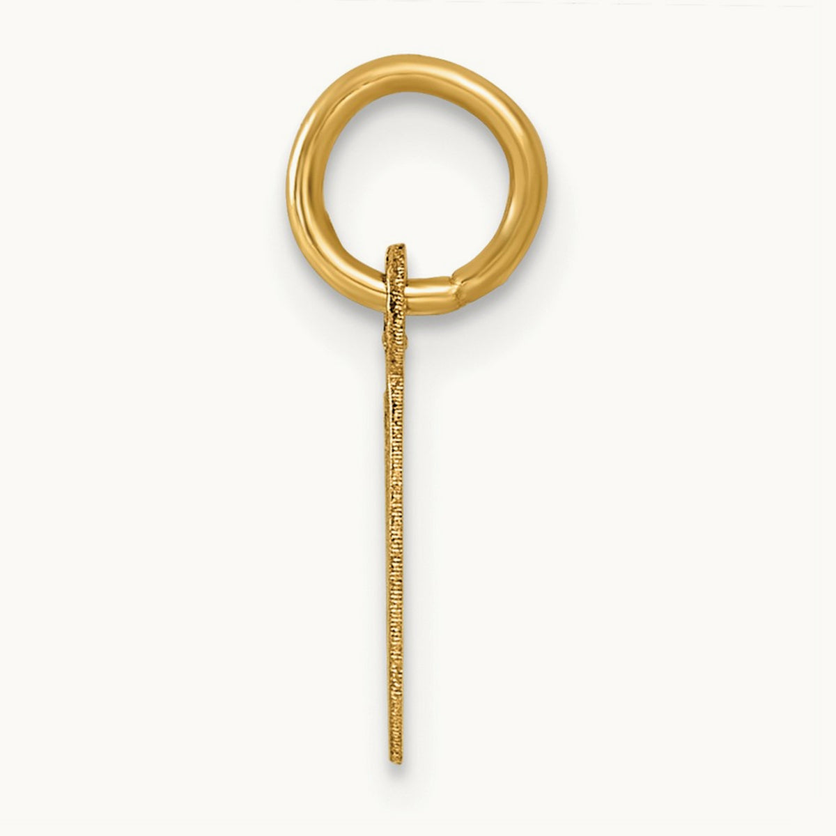 Small Script Letter O Initial Charm, 14K