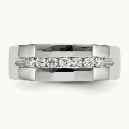 Diamond Men's Band, 14K White Gold