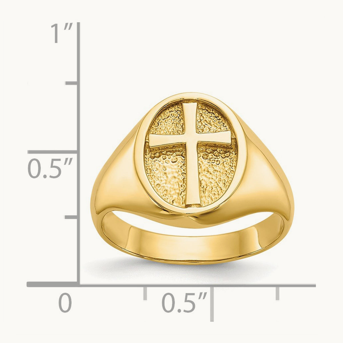 Polished Eternal Life Cross Ring, 14K