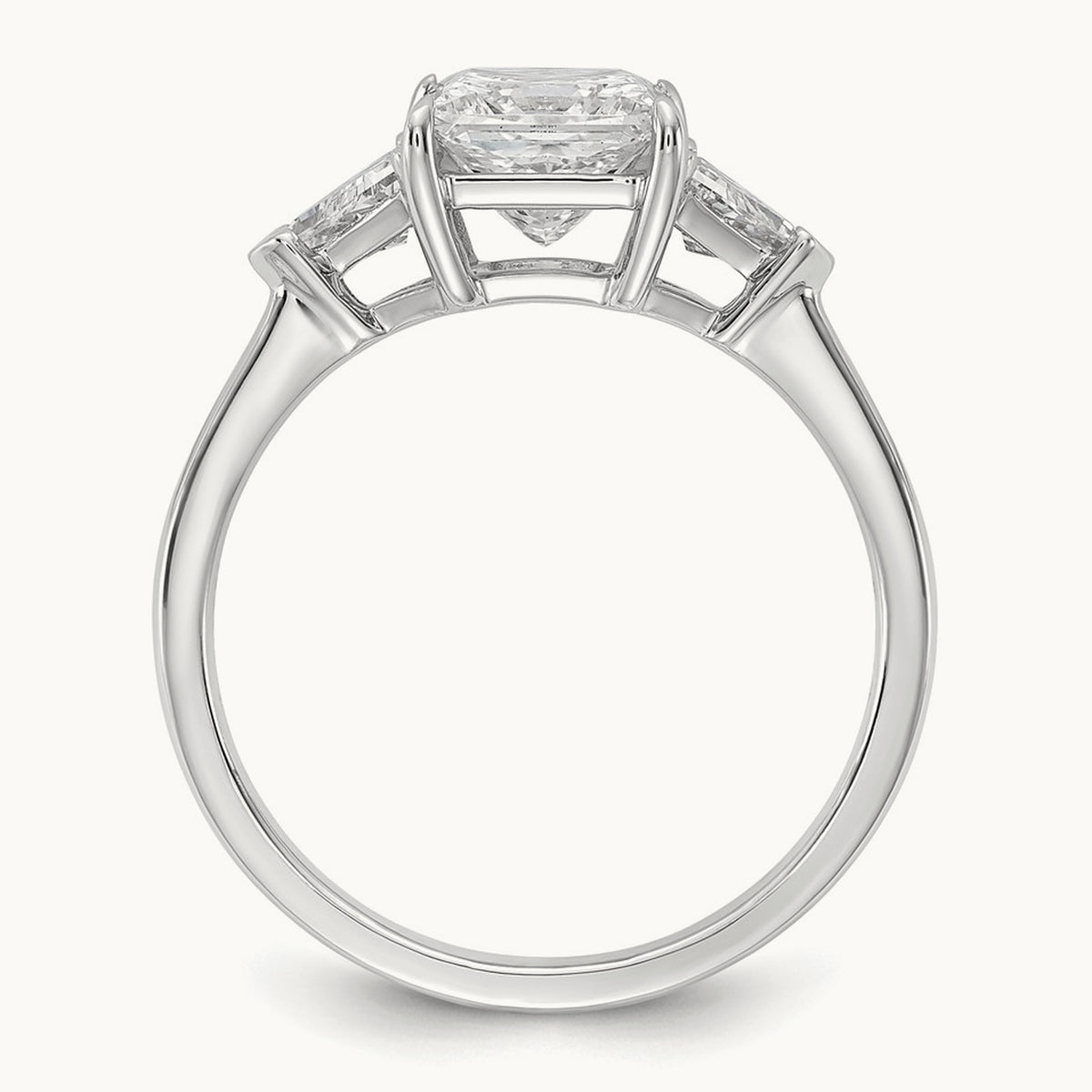 Princess/Trillion Engagement Ring, 1.50-4.00 ct tw Lab-Grown Diamond — 2 ct, 14K White Gold