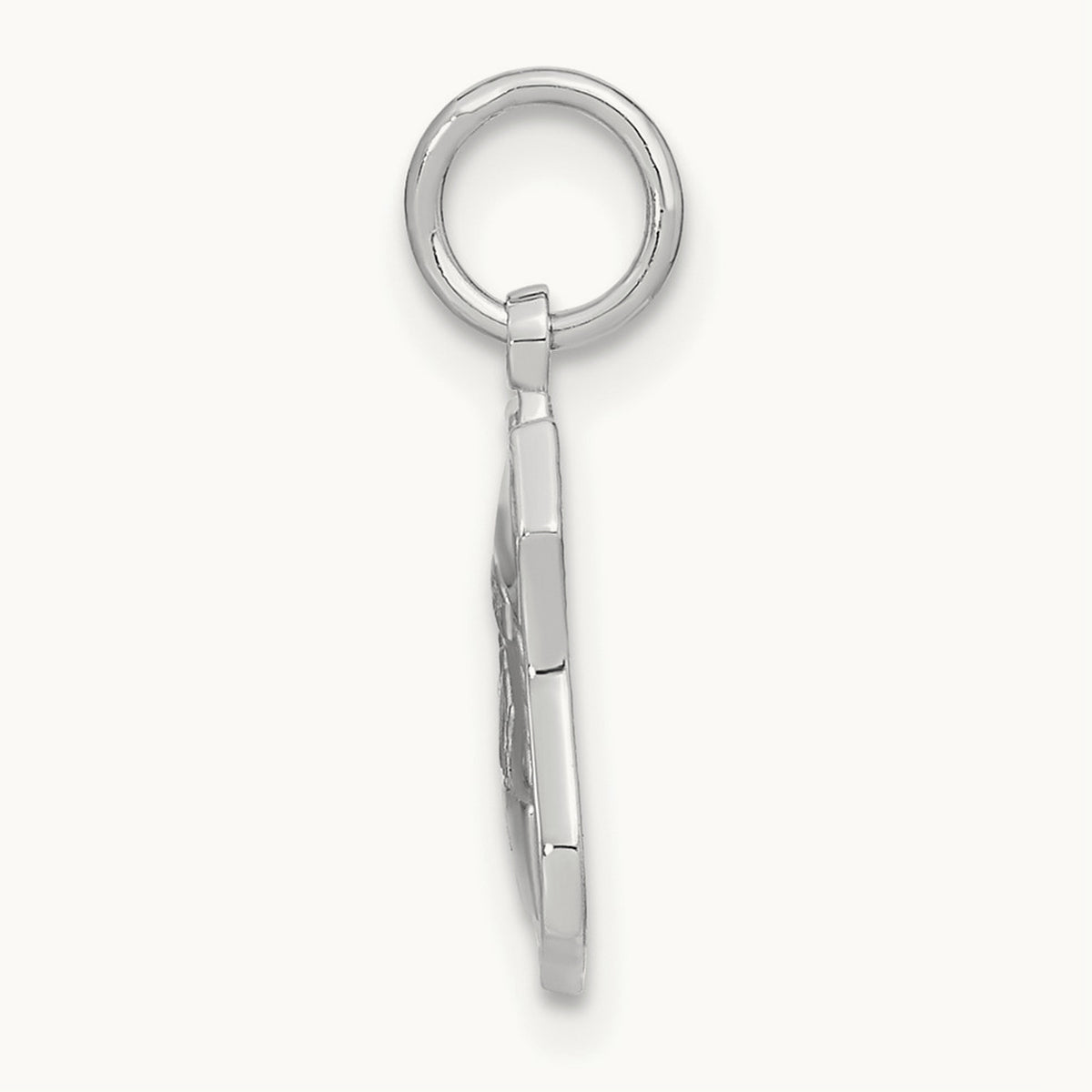 Police Badge Charm — 14K White Gold