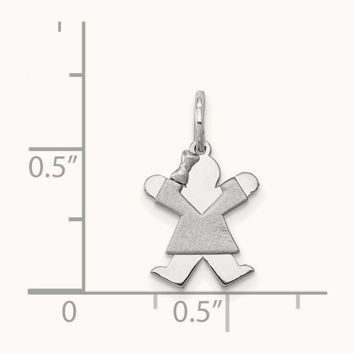 Mini Girl Joy Charm — 14K White Gold