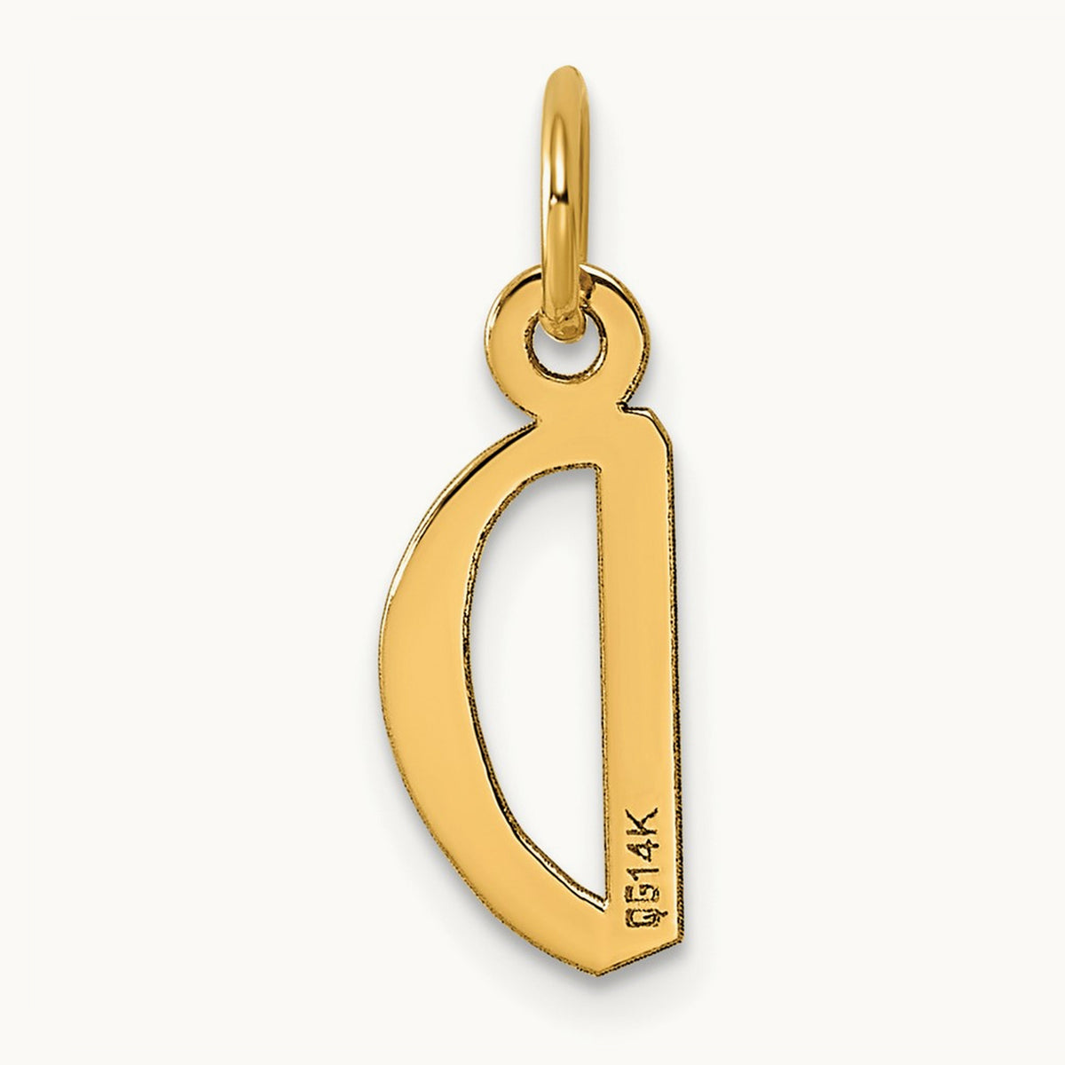 Slanted Block Initial Charm — 14K Yellow Gold, D