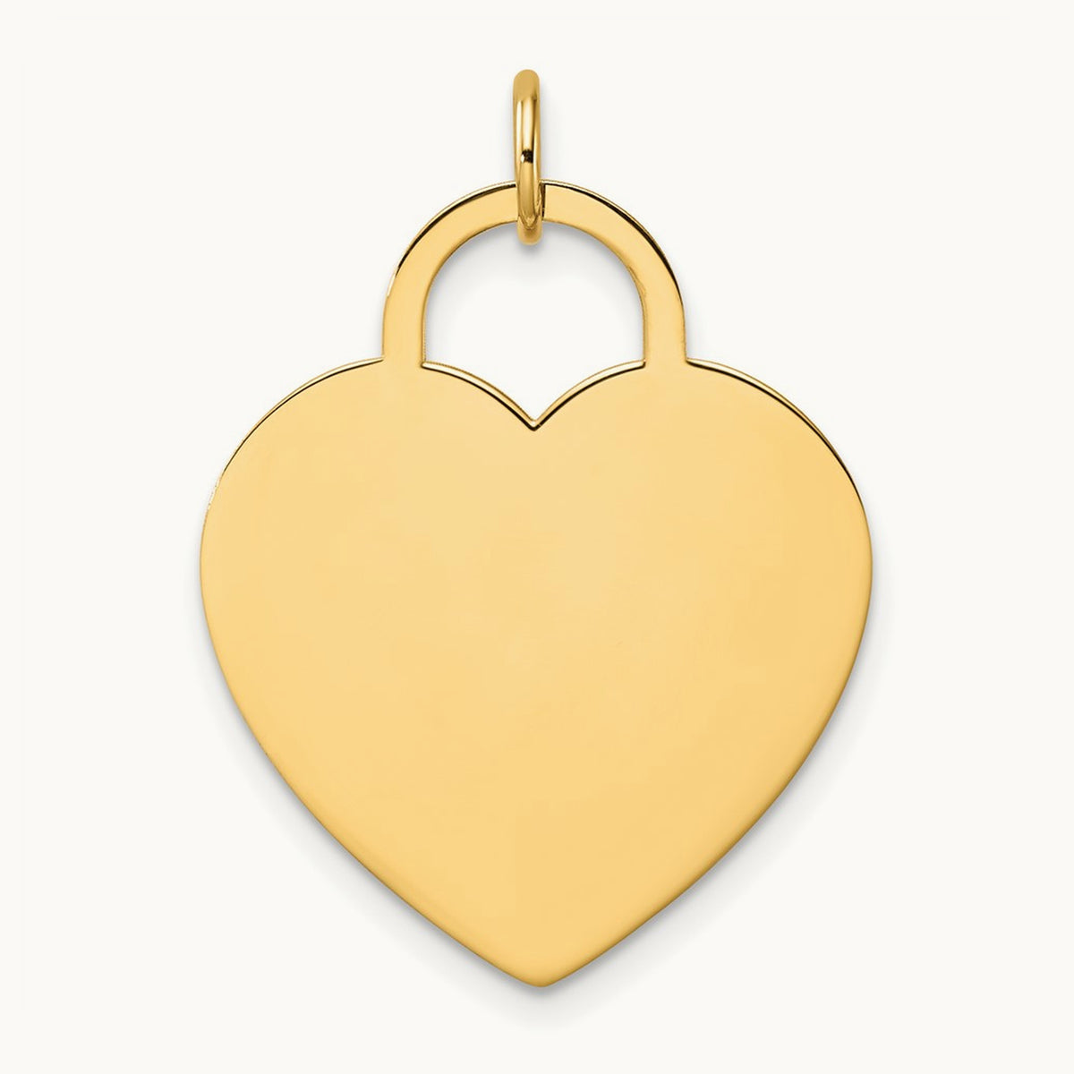 Polished Heart Shaped Disc Pendant, 14K