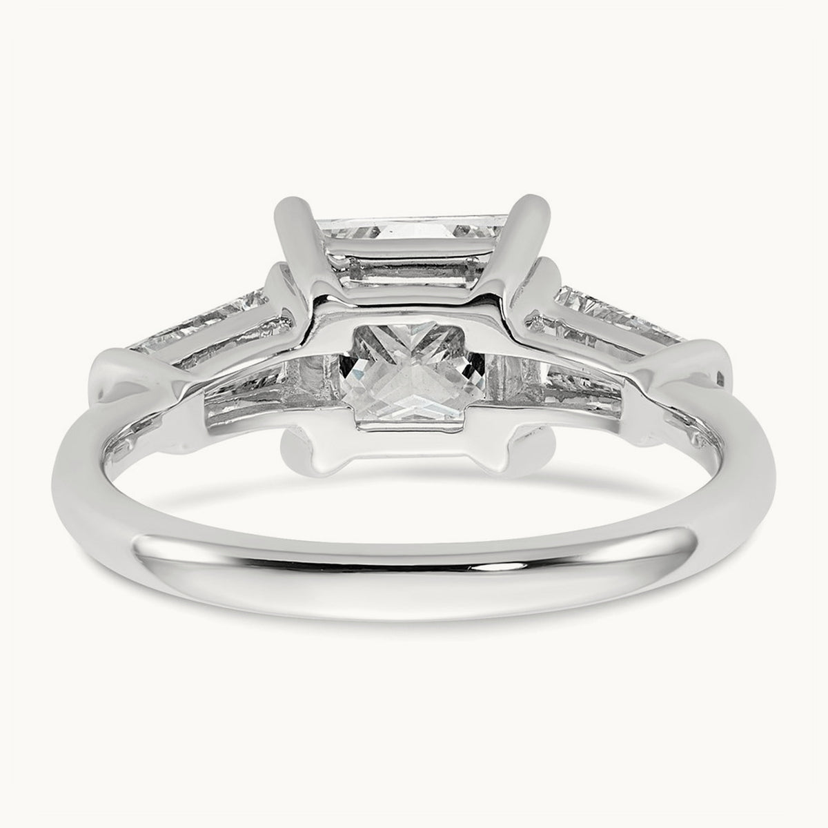 Princess & Baguette Engagement Ring, 1.50-3.75 ct tw Lab-Grown Diamond — 2 5/8 ct, 14K White Gold
