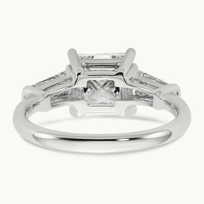 Princess & Baguette Engagement Ring, 1.50-3.75 ct tw Lab-Grown Diamond — 2 5/8 ct, 14K White Gold