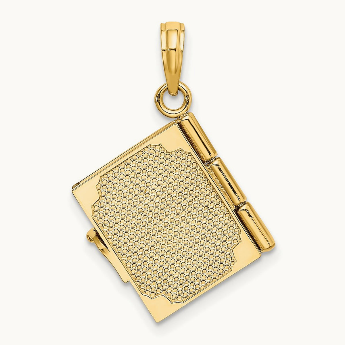 Enameled 3D Moveable MY LOVE STORY Book Pendant, 14K