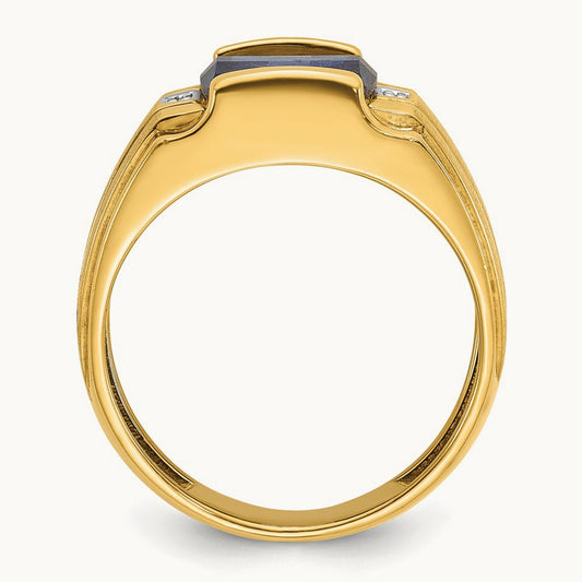 Men's Cr. Sapphire and Diamond Complete Ring — IBGoodman — photo set
