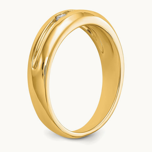 Diamond Men's Band, 14K Yellow Gold