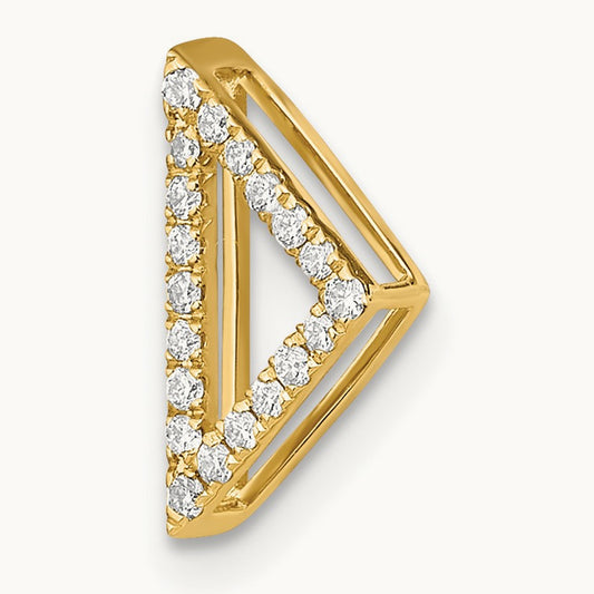 Polished Diamond Triangle Chain Slide, 14K