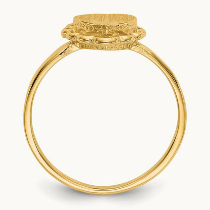 Open Back Heart Signet Ring — photo set
