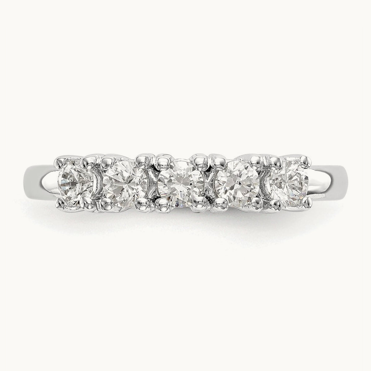 5-Stone Diamond Band, 14K White Gold