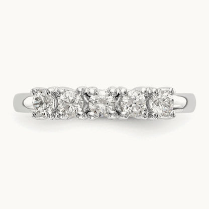 5-Stone Diamond Band, 14K White Gold