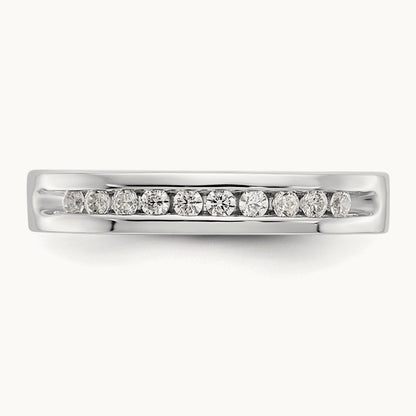 10-Stone Diamond Channel Band, 14K White Gold