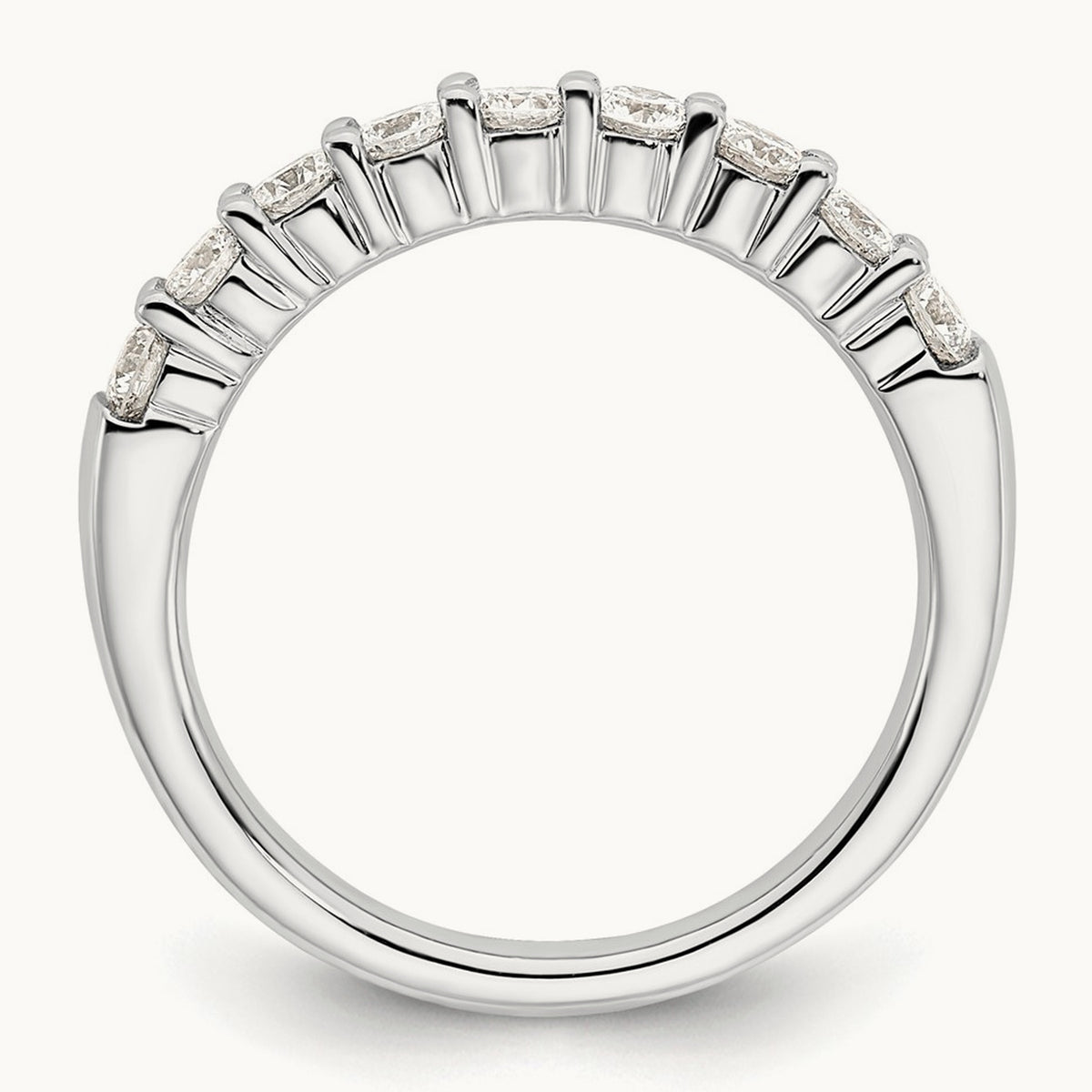 9-Stone Diamond Band, 14K White Gold