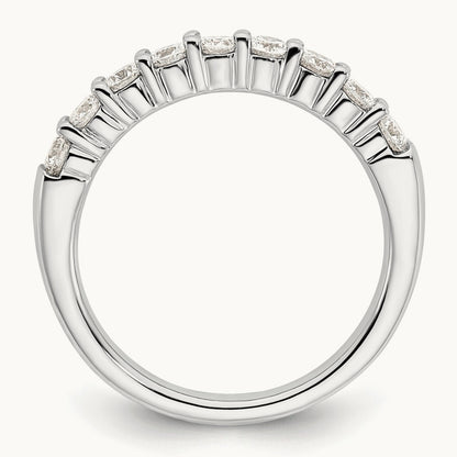 9-Stone Diamond Band, 14K White Gold
